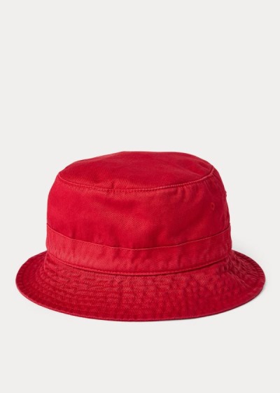 Sombreros Polo Ralph Lauren Hombre Rojos - Polo Bear Chino Bucket - RDICQ5789